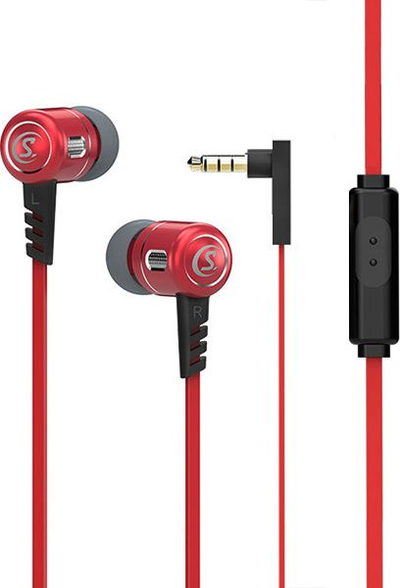 Слушалки во уво Somostel SMS-SJ01B, 3.5 mm, рамна кабел, црвена
