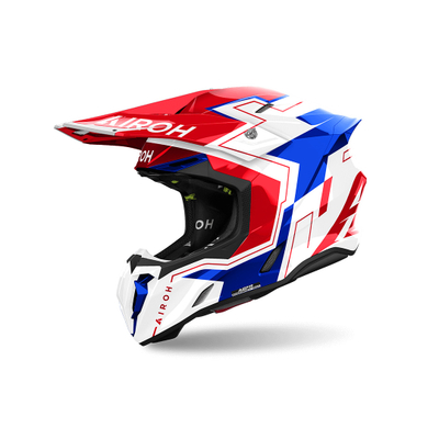 Helmetë motocross Airoh Twist 3 Dizzy, masë XL, ECE 22.06, e bardhë blu e kuqe