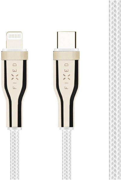 Kabllo FIXED USB-C - Lightning, MFi certifikace, PD, 0.5m, e bardhë