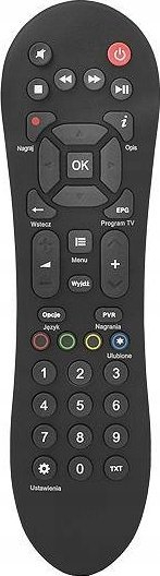 Telekomandë Polsat Evobox PVR për dekoderat HD7000, HD5000, HD3000, EVOBOX, e zezë