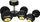 Hantel HMS HG PRO, 35 kg, i veshur me gomë, i zi