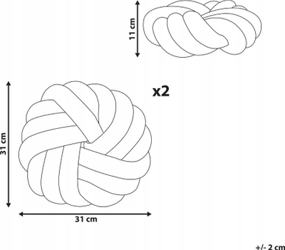 Set jastëkësh për zbukurim AKOLA Boucle Knot, 2 copë, 31 x 31 cm, bezhë