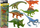 Set lodrash Dino Hunter Dinosaurs, 6 figura dinozaurësh, shumëngjyrëshe