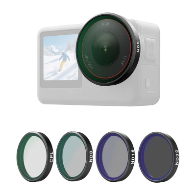 Telesin set filtrash CPL/ND8/ND16/ND32 për DJI Osmo Action 6 (4 copë).