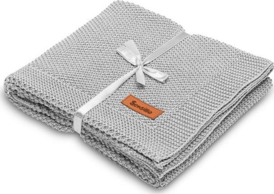 Batanije bebe Sensillo Knitted Blanket, pambuk 100%, 100x80 cm, gri