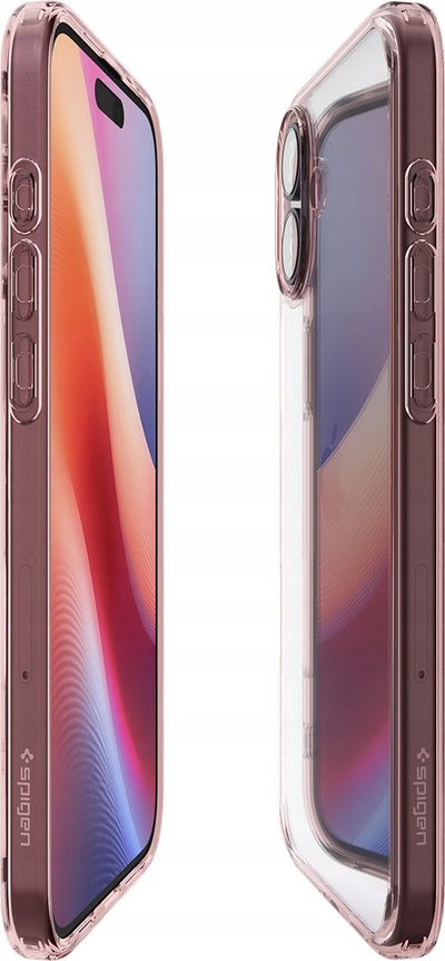 Mbrojtëse telefoni Spigen Ultra Hybrid për iPhone 16, transparente, me kënde të forcuara, rozë