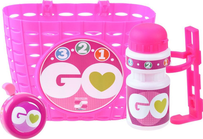Set aksesorësh për biçikletë Skids Control 3 2 1 Go Pink, 3 pjesë, rozë
