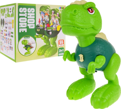 Set lodër Shop Store Tyrannosaurus, 55 copë, 2 në 1 dyqan lojrash, jeshil