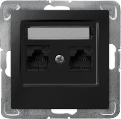 Prizë kompjuterike e dyfishtë Ospel IMPRESJA GPK-2Y/K/m/33, cat 5e, black metallic