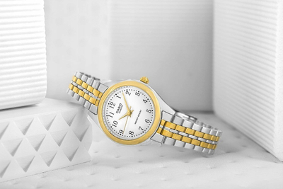 Часовник Casio LTP-1129G-7BRDF на рака, аналоген, двобоен сребро и злато