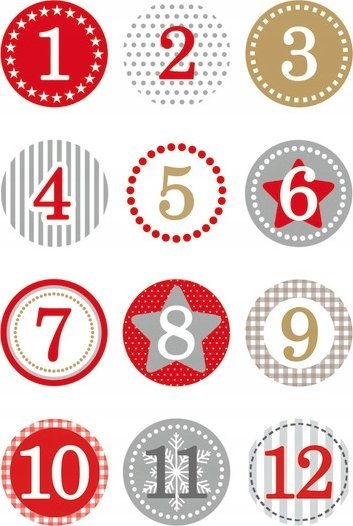 Sticker dekorativë për Advent Herma 15254, 24 copë, vetëngjitës, të kuq