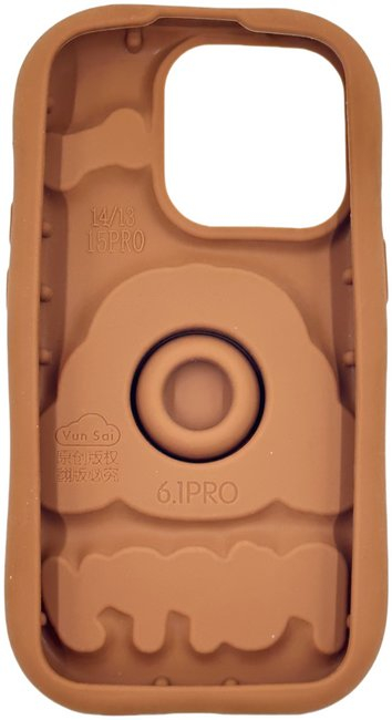 Maskë telefoni 3D Puppy me stand, për iPhone 14, silikon