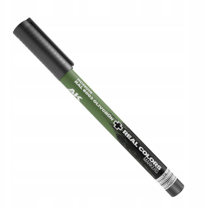 Marker akrilik AK Interactive Real Colors RCM015, RAL6003 Olive Green, i gjelbër ulliri