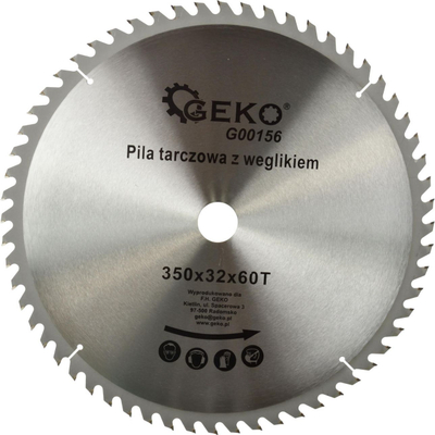 Кружен диск GEKO 350mm, 60 заби, дупка 32mm, метален