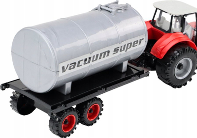Lodër traktor me cisternë Leantoys, 58 cm, plastikë, i kuq