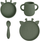 Set enësh për fëmijë Nuuroo Lykke Giraffe, silikon, 4 copë, jeshile Dusty Green