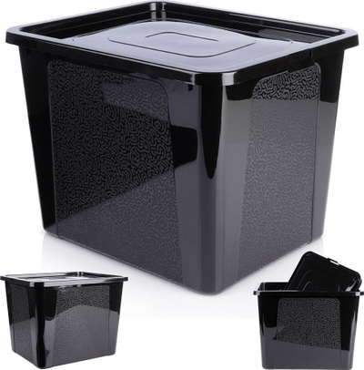 Kuti ruajtjeje Vilde Storage Container, 30L, plastikë, e zezë