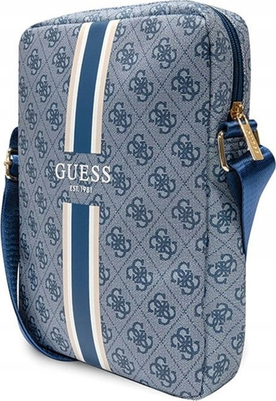 Çantë tablet Guess 4G Stripes, deri 10", lëkurë eco, blu