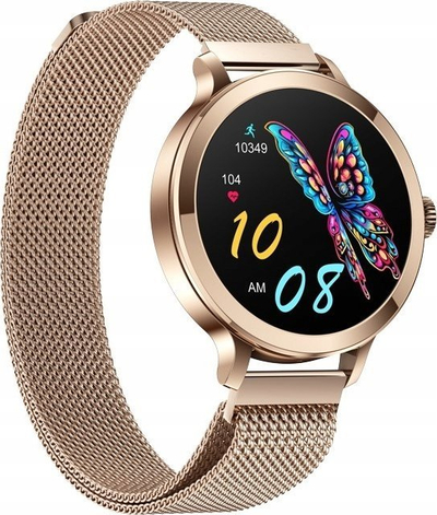 Паметен часовник Veltori VT340-1, AMOLED, IP67, златна и розова