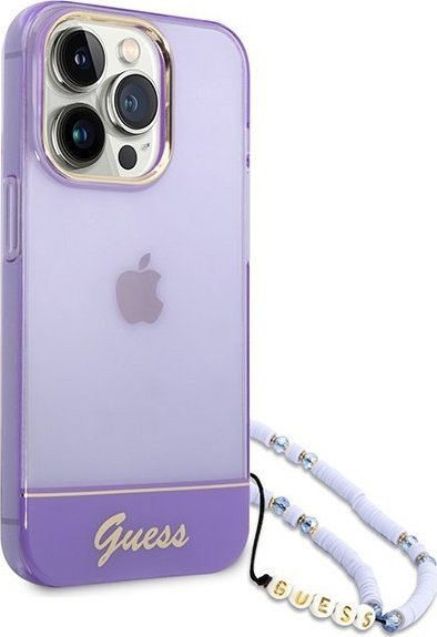 Mbulesë telefoni Guess GUHCP14XHGCOHU, për iPhone 14 Pro Max, hardcase Translucent Pearl, lejla