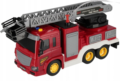 Lodër kamion zjarrfikës Mega Creative Fire Brigade 2819-36A, me drita, zhurma edhe efekt uji, e kuqe