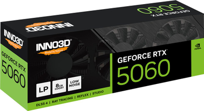 Kарта за графика INNO3D GeForce RTX 5060, 8GB GDDR7, три вентилатори, црна