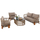 Set oborri Oxford HM5884.01, 4 pjesë, dru Iroko dhe litar, beige
