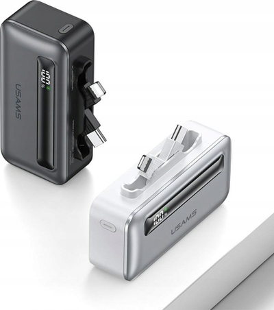 Powerbank Usams CD233, 4500mAh, karikim i shpejtë 20W, ngjyrë argjendtë