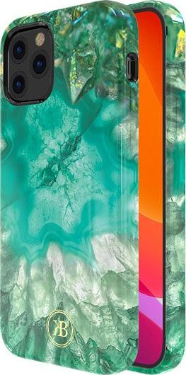Mbulesë Kingxbar Agate Series për iPhone 12 mini, dizajn agate, super e hollë, jeshile