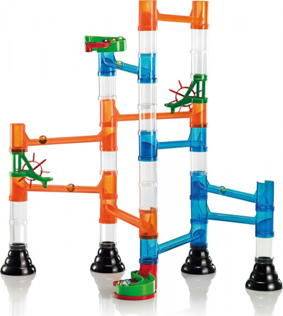 Set loje Quercetti Migoga Marble Run Transparent, pistë mermeri për ndërtim, plastikë transparente, me shumë ngjyra