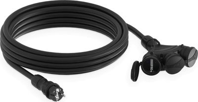 Zgjatues elektrik Construction, 5m, 3x2.5mm², 3 priza, IP54, 16A, i zi