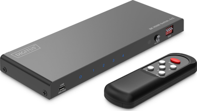 Ndërrues HDMI Digitus 8K 4x1, 60 Hz, HDR, i zi