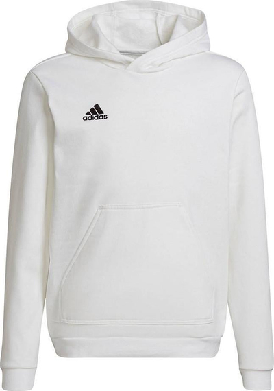Bluzë me kapuç Adidas Entrada 22 Hoody Jr HG6303, për kalamaj, e bardhë
