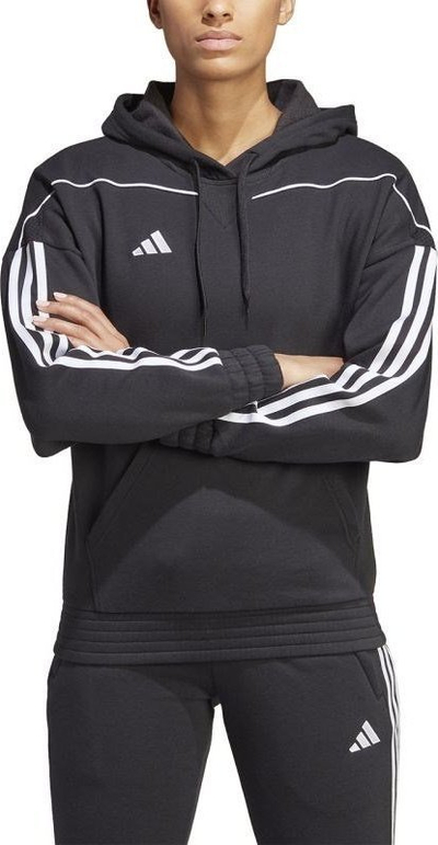 Bluzë me kapuç Adidas Tiro 23 League Sweat Hoodie W HS3603, pambuk poliester, me xhep kangur, e zezë