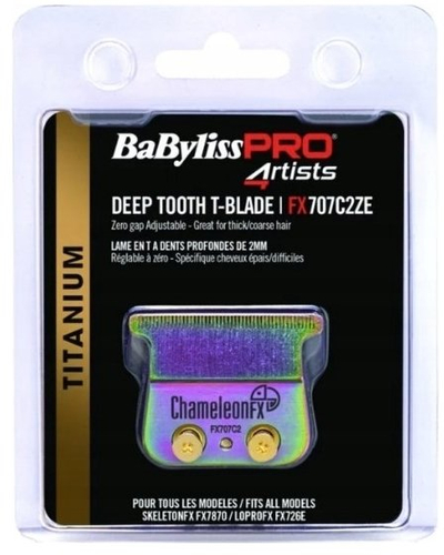 Kokë zëvendësuese trimeri BaByliss PRO FX707C2ZE ChameleonFX, teh T titanium, Zero Gap, shumëngjyrëshe