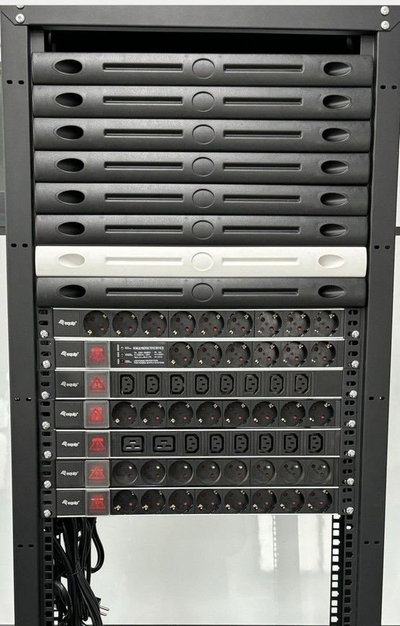 Rryp prizash rack 19" Equip IEC C20 në 6x IEC C19, alumini, i zi