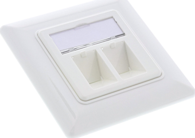 Kuti murale rrjeti InLine 76832A, 2 porta RJ45 CAT 6a, e bardhë