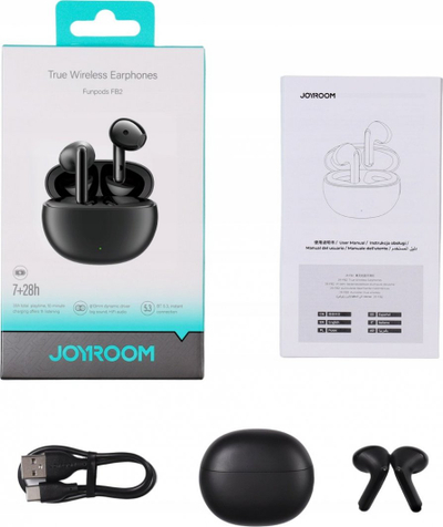 Kufje wireless in ear Joyroom Funpods JR-FB2, Bluetooth 5.3, IP54, të zeza