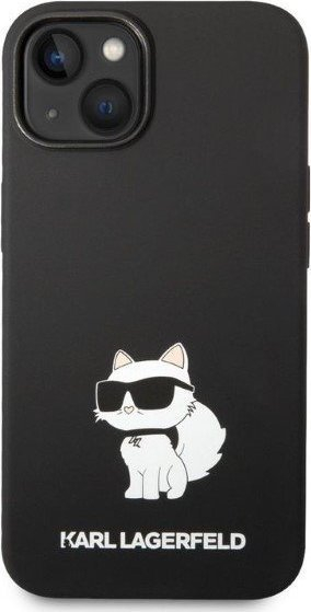 Maskë telefoni Karl Lagerfeld Silicone Choupette, për iPhone 14 Plus, silikon, e zezë