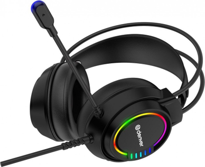 Kufje gaming Denver GHS-130, USB, RGB, të zeza