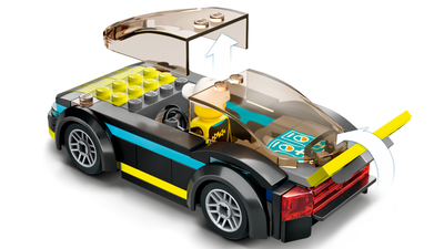 Set ndërtimi LEGO City Electric Sports Car 60383, veturë garash elektrike, 5+ vjeç, shumëngjyrësh