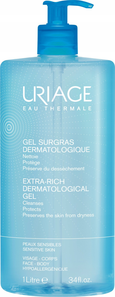 Xhel pastrues për fytyrë dhe trup Uriage Surgras, dermatologjik, 1L, për të gjitha lëkurat