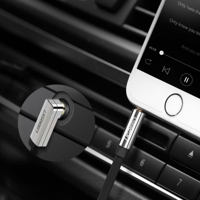 Kabllo audio Ugreen AV125, Jack 3.5mm me 3.5mm, 5m, ngjyrë argjendtë