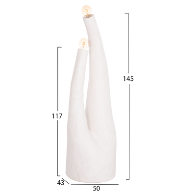 Lampë dyshemeje dekorative TUSKEN HM4702.02, 145cm, çimento fiber, e bardhë