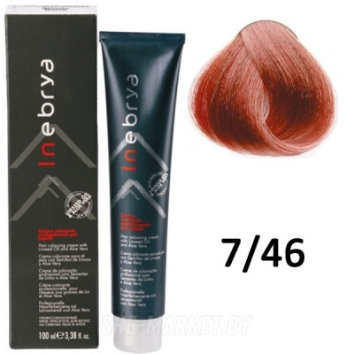 Ngjyrë për flokë Inebrya 7/46, bionde bakër, 100 ml