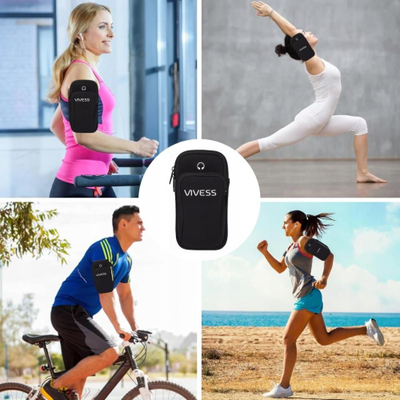Armband për telefon Vivess, për vrapim, deri 6", i zi