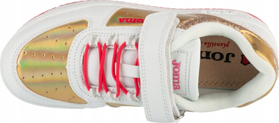 Atlete për vajza Joma Pipe 2518 Jr, të lehta, me shirit ngjitës, të bardha me ari
