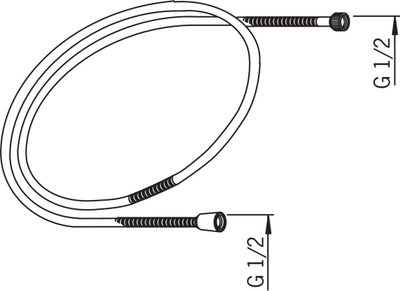 Zorrë dushi Oras 241004, 150cm, ngjyrë argjendi