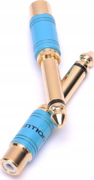 Adapter audio Vention, 6.3mm mashkull në RCA femër, i artë