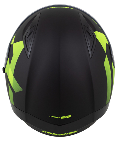 Helmetë moto Cassida Orbit Grind, integrale, ECE 22.06, e zezë matt verdhë fluo